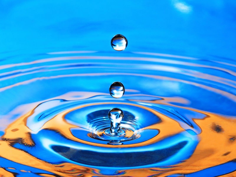 blue and orange water drop